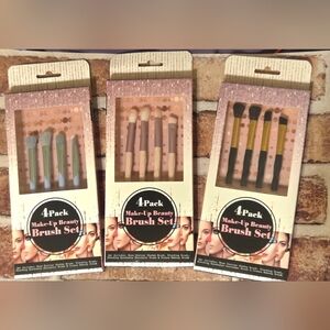 4 Pack Make-Up Beauty Brush Set Bundle